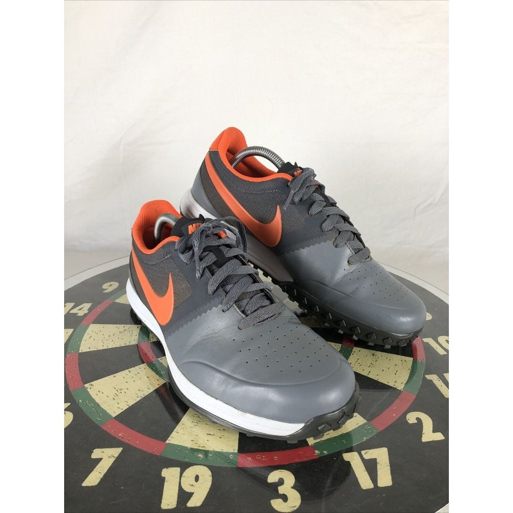 Nike Lunar Mont Royal Spikeless Golf Course Shoes Sneakers Gray Orange Men 9
